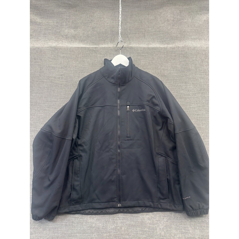 Columbia Interchange Omni-Shield Jacket Mens‎ Large Black Fleece Lined Full Zip